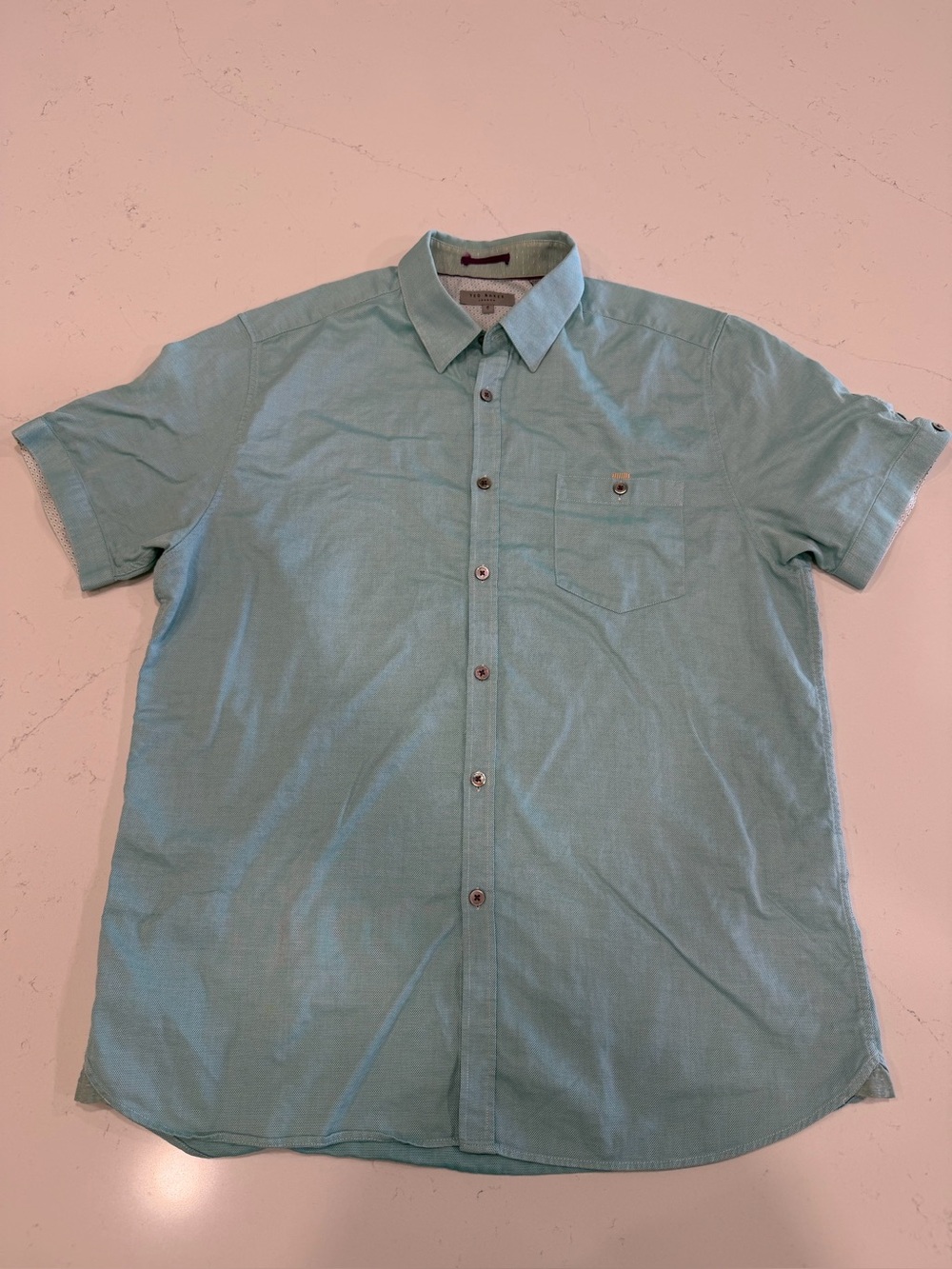 Ted Baker Light Teal Short-Sleeve Button-Down Shirt - XL